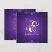 Nobel Paarse textuur Zilveren Rol Uitnodiging (Voorkant / Achterkant)