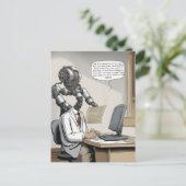 Nobelprijs kunstmatige intelligentie AI-cartoon Briefkaart (Staand voorkant)