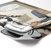 Nobelprijs kunstmatige intelligentie AI-cartoon Poster (Hoek)