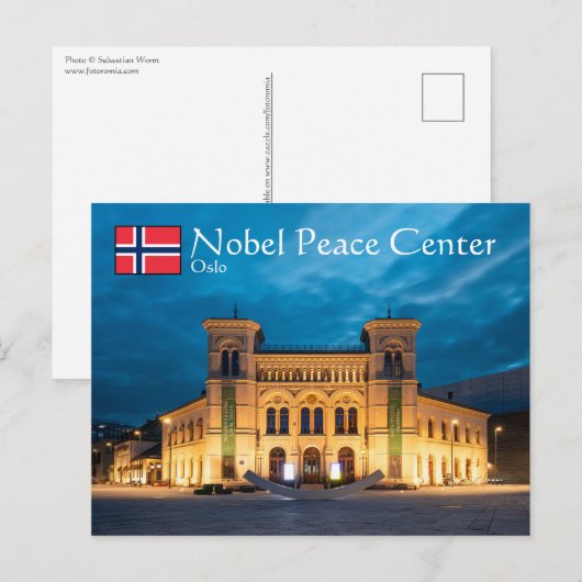 Nobelprijs voor de vrede briefkaart (Voorkant / Achterkant)