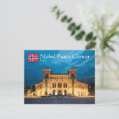 Nobelprijs voor de vrede briefkaart (Staand voorkant)