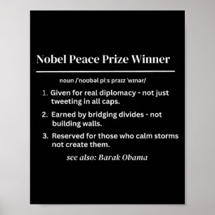 Nobelprijs voor de Vrede Winnaar Definitie Obama V Poster