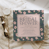 Nobelprijsvraag in Midnight Blush Blooms Bridal Sh Kaart
