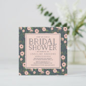 Nobelprijsvraag in Midnight Blush Blooms Bridal Sh Kaart (Staand voorkant)
