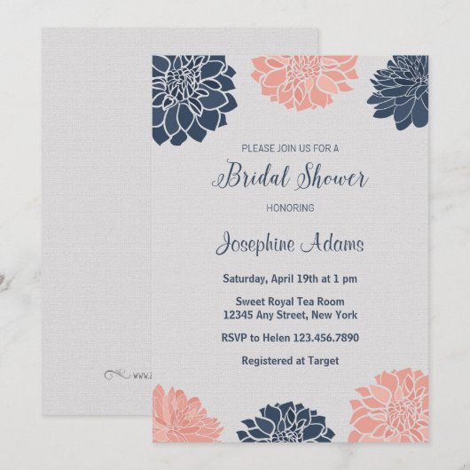 Nobelprijsvraag voor zeemacht en Blush Bridal Kaart (Voorkant / Achterkant)