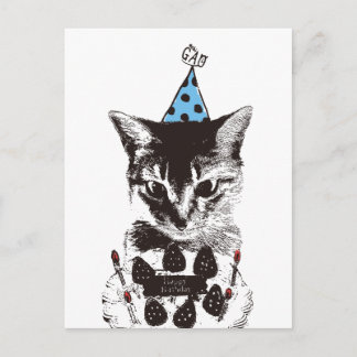 Nobigao Verjaardag Kat Briefkaart
