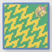 Nobile Contrada del Bruco (Caterpijler) Palio Stenen Onderzetter (Voorkant)