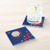 Nobile Contrada del Nicchio (Seashell) Palio Glazen Onderzetter (Schuin)