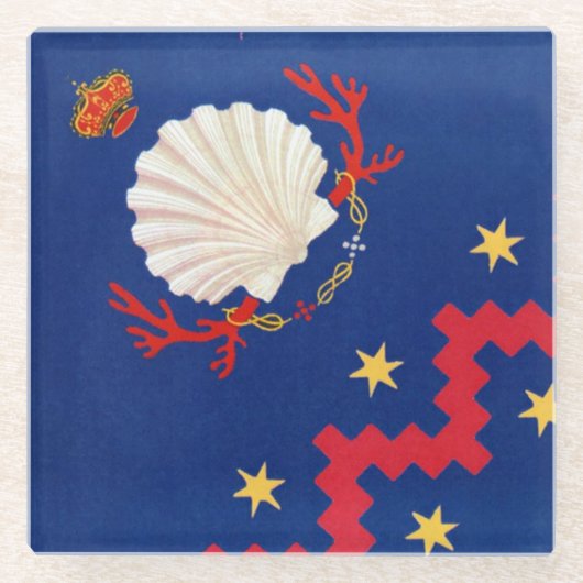 Nobile Contrada del Nicchio (Seashell) Palio Glazen Onderzetter (Voorkant)