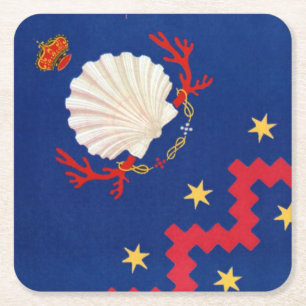 Nobile Contrada del Nicchio (Seashell) Palio Kartonnen Onderzetters