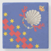 Nobile Contrada del Nicchio (Seashell) Stenen Onderzetter (Voorkant)