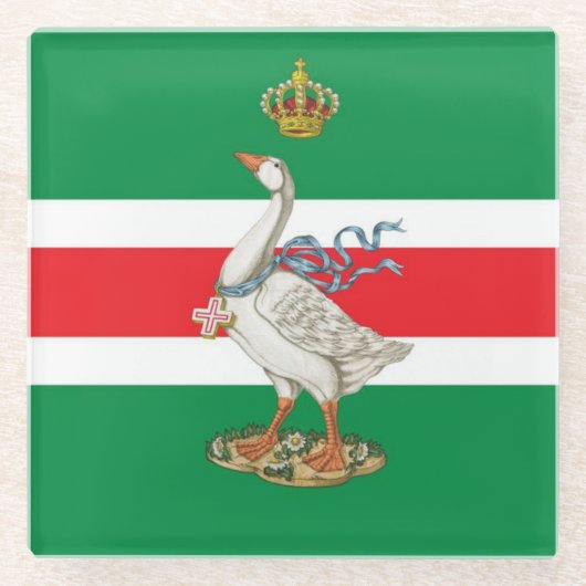 Nobile Contrada dell' Oca (Goose) Palio Glazen Onderzetter (Voorkant)