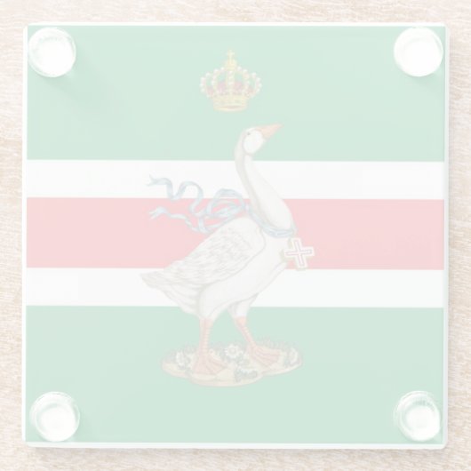 Nobile Contrada dell' Oca (Goose) Palio Glazen Onderzetter (Achterkant)