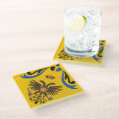 Nobile Contrada dell'Aquila Palio di Siena (Eagle) Glazen Onderzetter (Schuin)