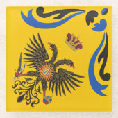 Nobile Contrada dell'Aquila Palio di Siena (Eagle) Glazen Onderzetter (Voorkant)