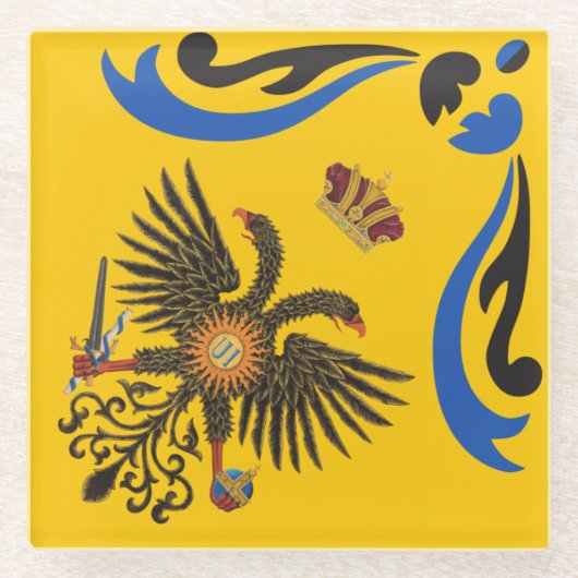 Nobile Contrada dell'Aquila Palio di Siena (Eagle) Glazen Onderzetter (Voorkant)