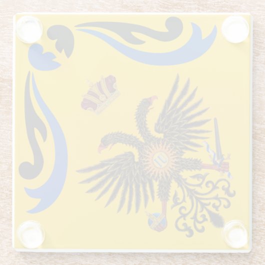 Nobile Contrada dell'Aquila Palio di Siena (Eagle) Glazen Onderzetter (Achterkant)