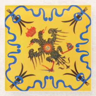 Nobile Contrada dell'Aquila Palio di Siena (Eagle) Glazen Onderzetter