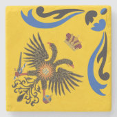 Nobile Contrada dell'Aquila Palio di Siena (Eagle) Stenen Onderzetter (Voorkant)