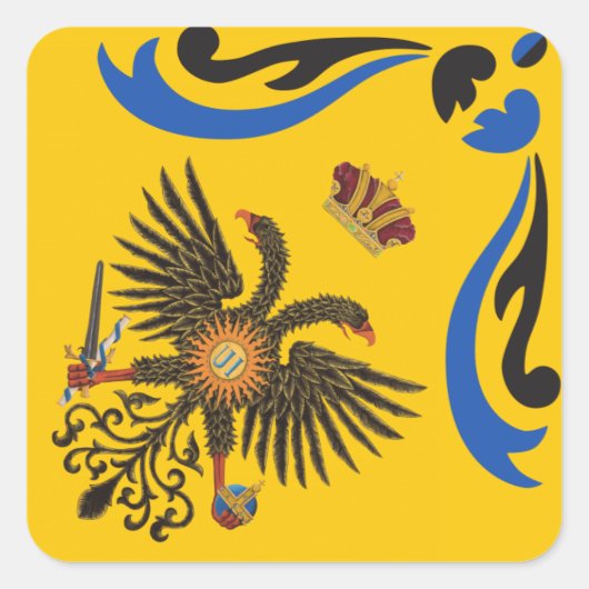 Nobile Contrada dell'Aquila Palio di Siena (Eagle) Vierkante Sticker (Voorkant)