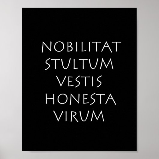 Nobilitat stultum vestis honesta virum poster (Voorkant)