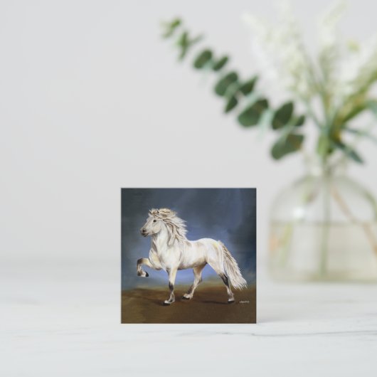 Nobility IJslands paard Vierkante Visitekaartje (Staand voorkant)