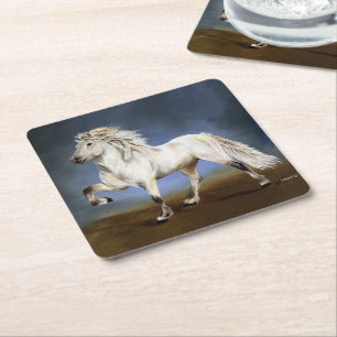 Nobility White IJslands paard Kartonnen Onderzetters