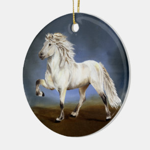 Nobility White IJslands paard Keramisch Ornament