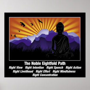 Noble Achtvoudig pad Boeddha Poster