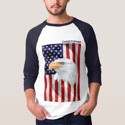 Noble American Eagle, de Amerikaanse vlag, patriot T-shirt (Voorkant)