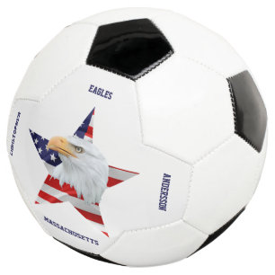 Noble Bald Eagle, de Amerikaanse vlag, Star Voetbal