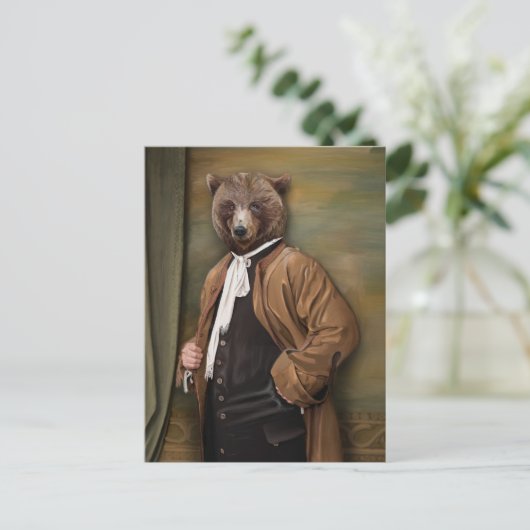 Noble Beasts - Dandy Bear Briefkaart (Staand voorkant)