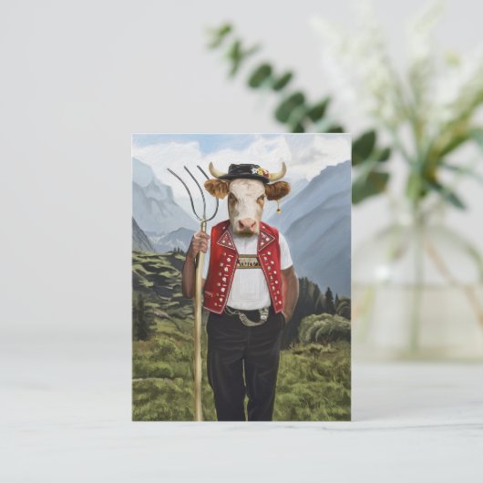 Noble Beasts - Dandy Cow Briefkaart (Staand voorkant)