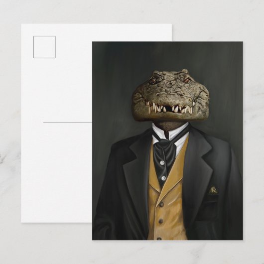 Noble Beasts - Dandy Crocodile Briefkaart (Voorkant / Achterkant)