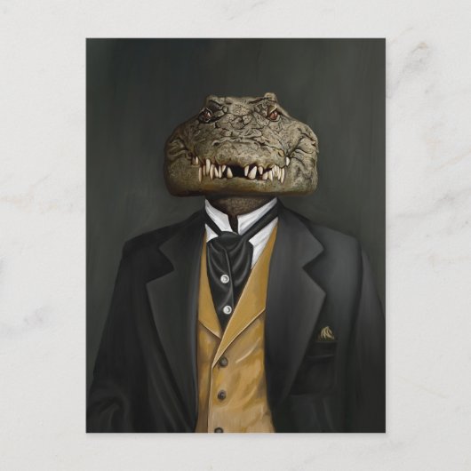 Noble Beasts - Dandy Crocodile Briefkaart (Voorkant)