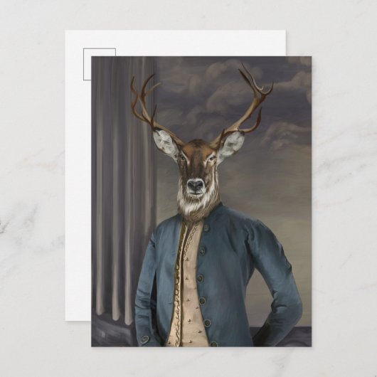 Noble Beasts - Dandy Deer Briefkaart (Voorkant / Achterkant)
