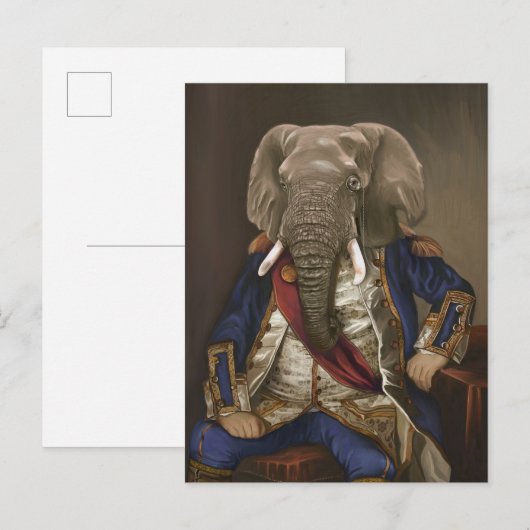Noble Beasts - Dandy Elephant Poster Briefkaart (Voorkant / Achterkant)