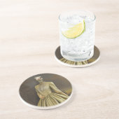 Noble Beasts - Dandy Ostrich  Zandsteen Onderzetter (Zijkant)