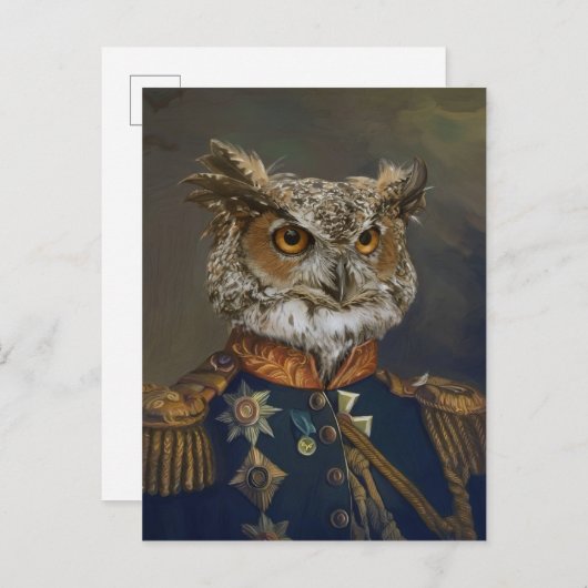 Noble Beasts - Dandy Owl Briefkaart (Voorkant / Achterkant)