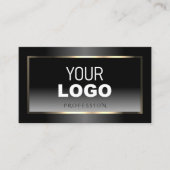 Noble Black and White Gradient Voeg Logo Light Gol Visitekaartje (Voorkant)