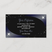 Noble Black Blue Glitter Stars Diamonds Elegant Visitekaartje (Achterkant)
