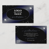 Noble Black Blue Glitter Stars Diamonds met Logo Visitekaartje (Voorkant / Achterkant)