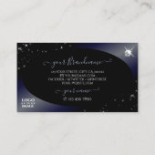 Noble Black Blue Glitter Stars Diamonds met Logo Visitekaartje (Achterkant)