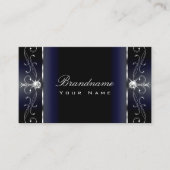 Noble Black Blue White Squiggins Jewels Ornamental Visitekaartje (Voorkant)