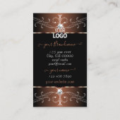 Noble Black Coffee Brown  Ornamenten en Logo Visitekaartje (Achterkant)