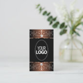 Noble Black Coffee Brown  Ornamenten en Logo Visitekaartje (Staand voorkant)