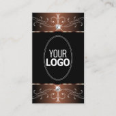 Noble Black Coffee Brown  Ornamenten en Logo Visitekaartje (Voorkant)