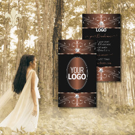 Noble Black Coffee Brown  Ornamenten en Logo Visitekaartje