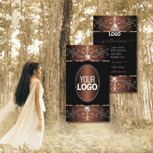 Noble Black Coffee Brown  Ornamenten en Logo Visitekaartje