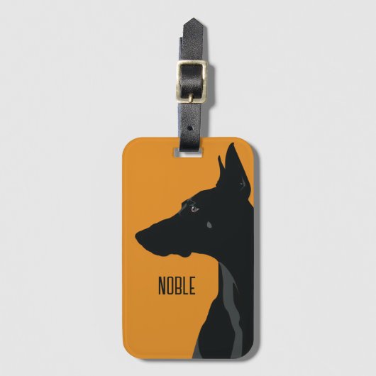 Noble Black Doberman Bagagelabel (Voorkant (verticaal))